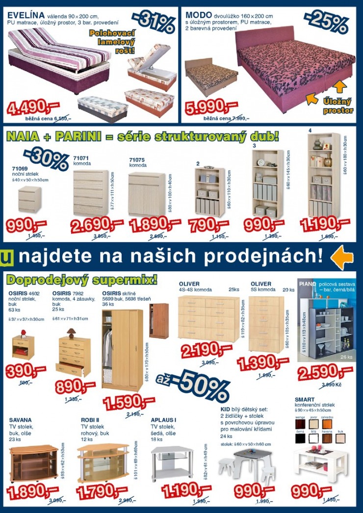 leták Spectrum nábytek Akční leták od 6.1.2014 strana 1