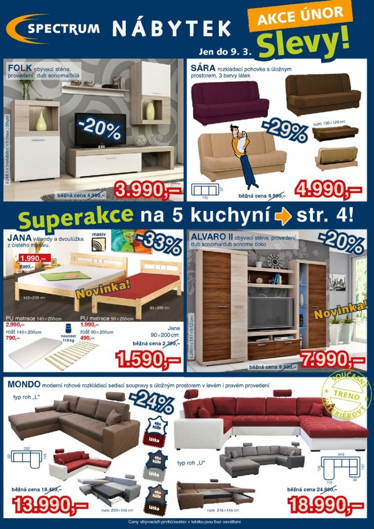 leták Spectrum nábytek Akční leták od 12.2.2014 strana 1