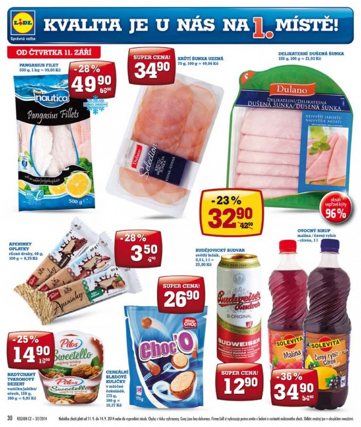 leták Lidl Akční nabídka od 8.9.2014 strana 1