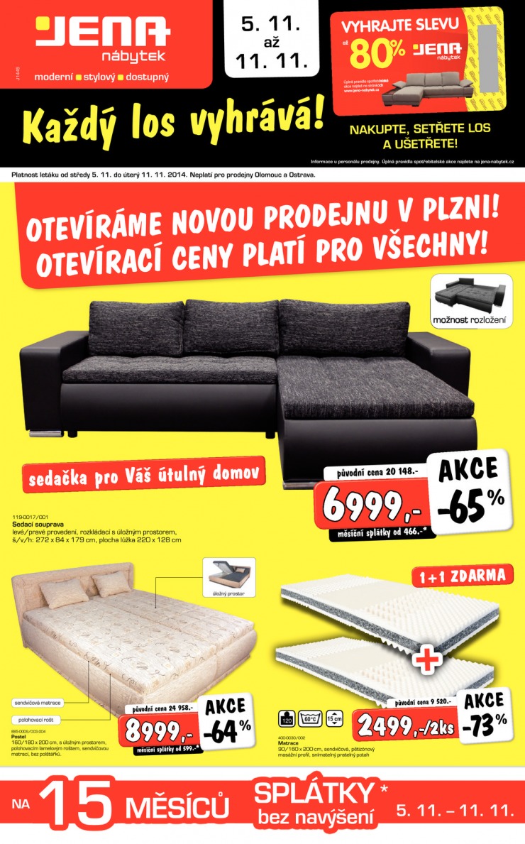 leták Jena nábytek Aktuální leták od 5.11.2014 strana 1 leták Jena nábytek Aktuální leták od 5.11.2014 strana 1