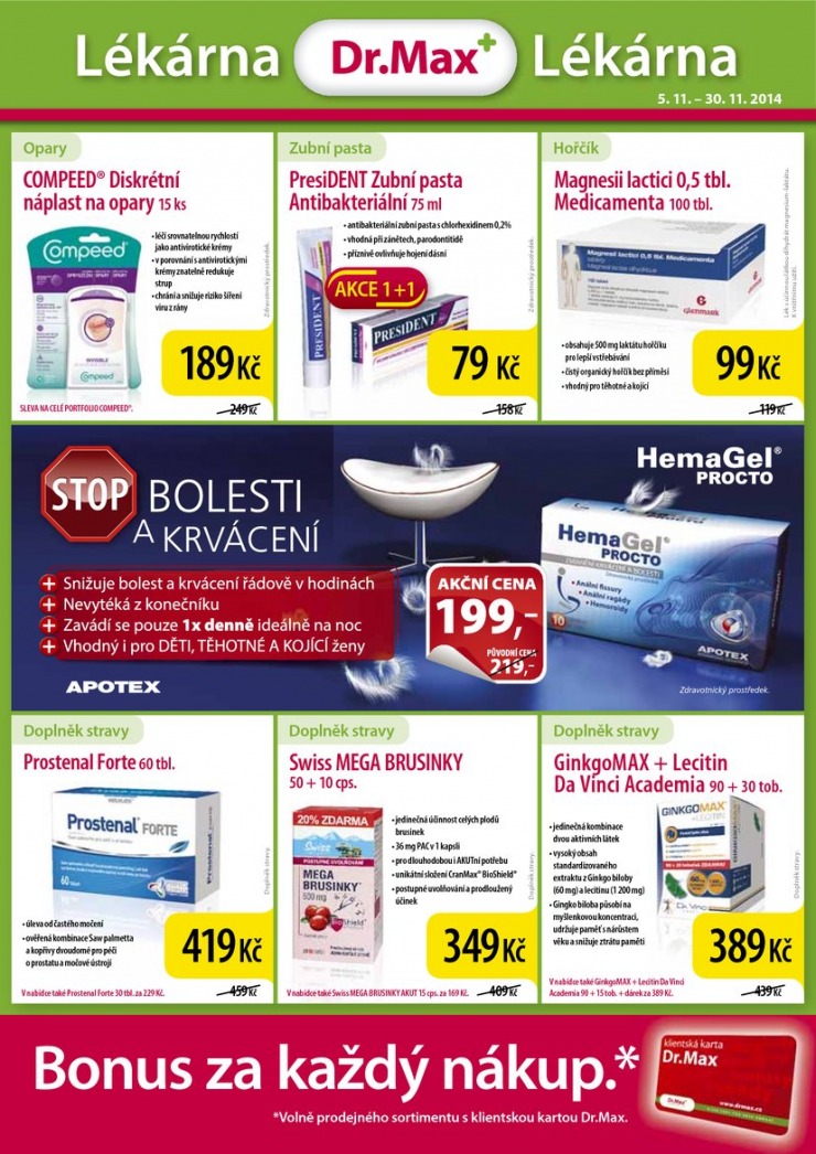 leták Dr. Max lékárna Aktuální leták od 5.11.2014 strana 1 leták Dr. Max lékárna Aktuální leták od 5.11.2014 strana 1