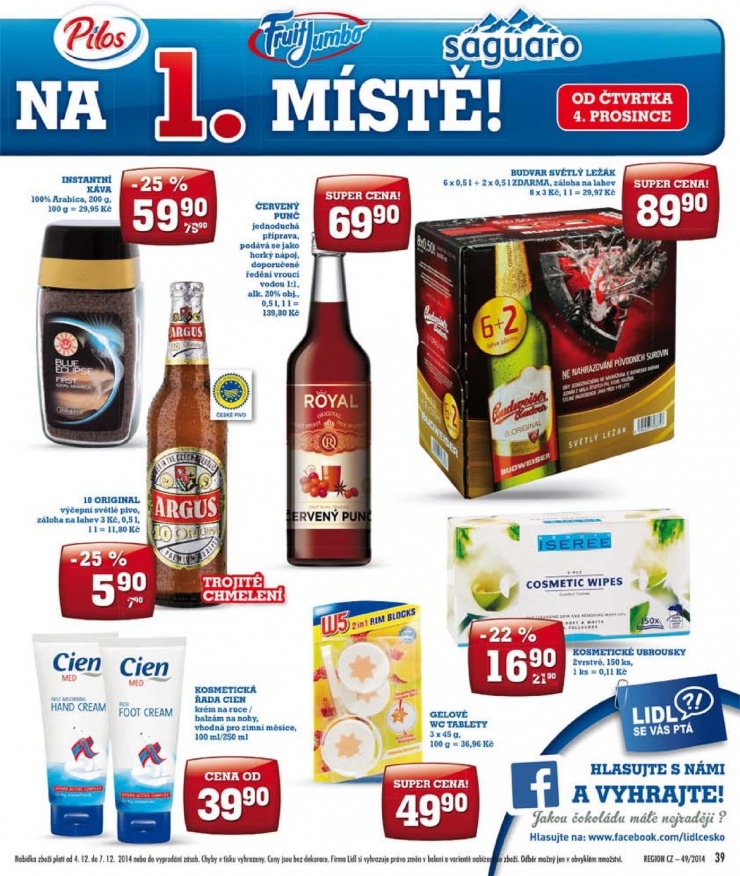 leták Lidl Akční nabídka od 1.11.2014 strana 1