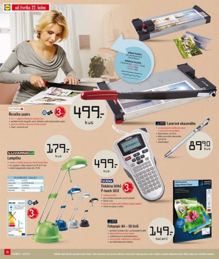 leták Lidl Akční nabídka od 19. 1. 2015 strana 1