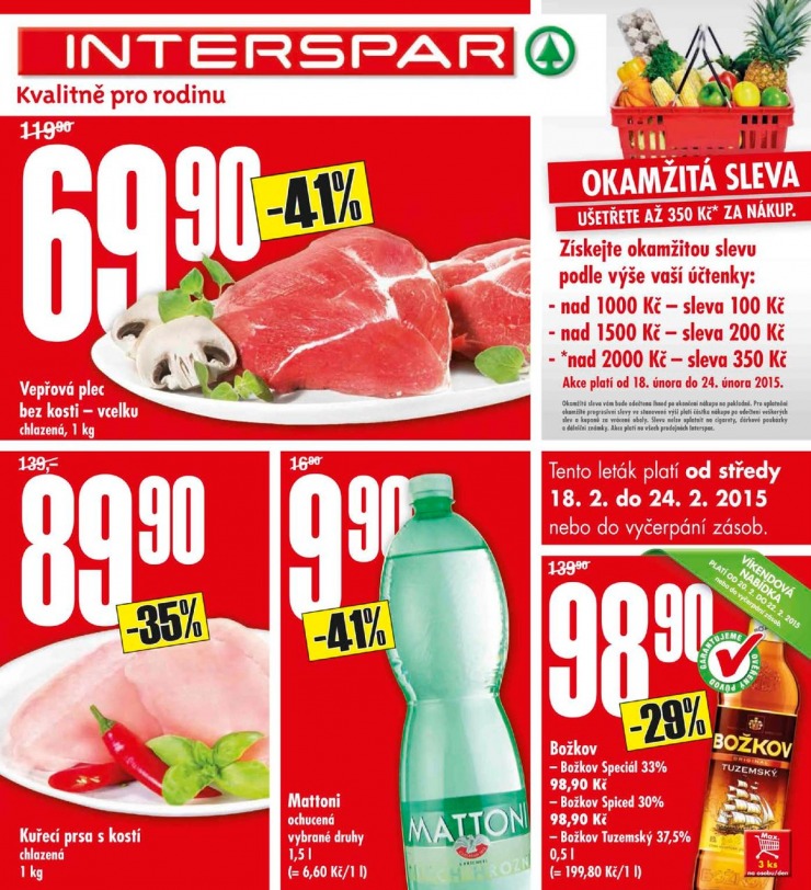leták Interspar Akční nabídka od 18.2.2015 strana 1