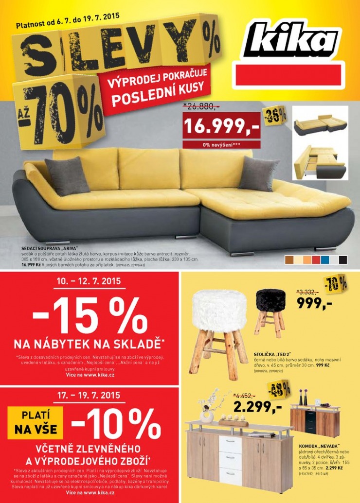 leták Kika Aktuální leták od 6.7.2015 strana 1 leták Kika Aktuální leták od 6.7.2015 strana 1