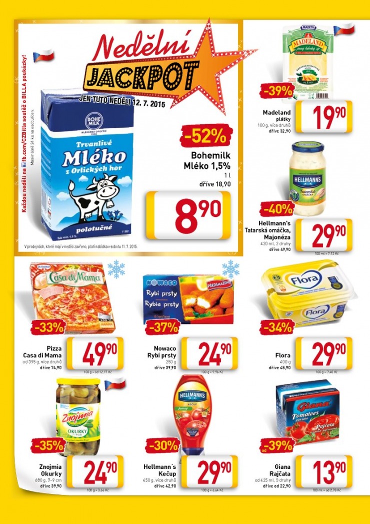leták Billa velký od 8.7.2015 strana 1 leták Billa velký od 8.7.2015 strana 1