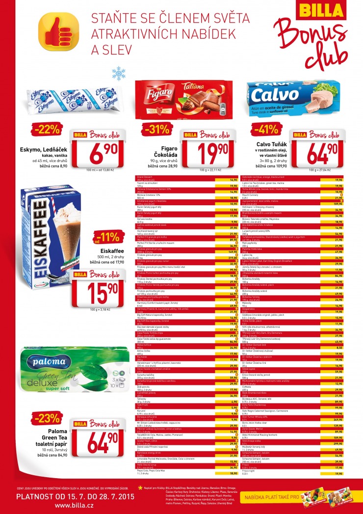 leták Billa Bonus club od 15.7.2015 strana 1 leták Billa Bonus club od 15.7.2015 strana 1
