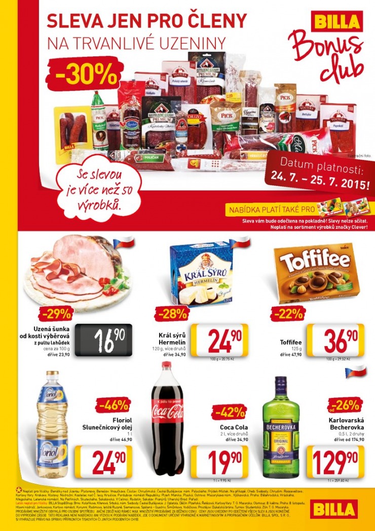 leták Billa velký od 22.7.2015 strana 1 leták Billa velký od 22.7.2015 strana 1