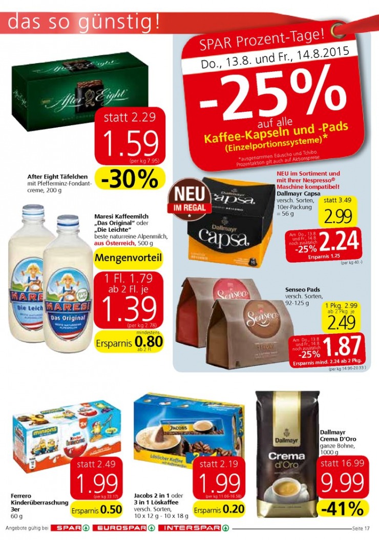 leták Rakousko Spar.at od 13.08.2015 strana 1 leták Rakousko Spar.at od 13.08.2015 strana 1